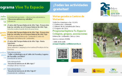 Actividades del programa VIVE TU ESPACIO de los parques naturales de Guadalajara Julio – Agosto – Sept 2025